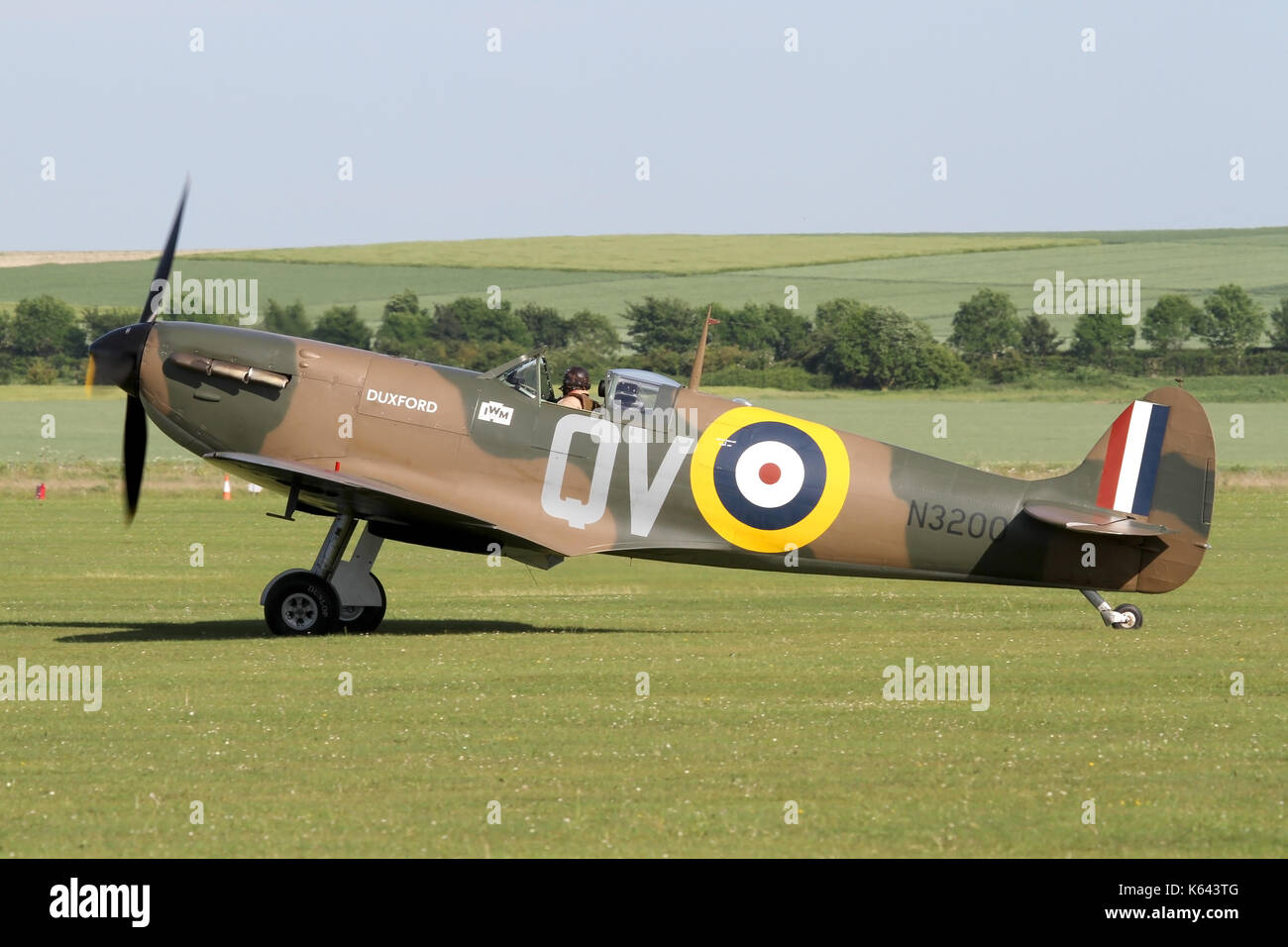 Supermarine Spitfire Mk1 die Anzeige an einem Duxford Air Show im Mai 2017. Nur vier von diesem Modell sind derzeit flugfähig. Stockfoto