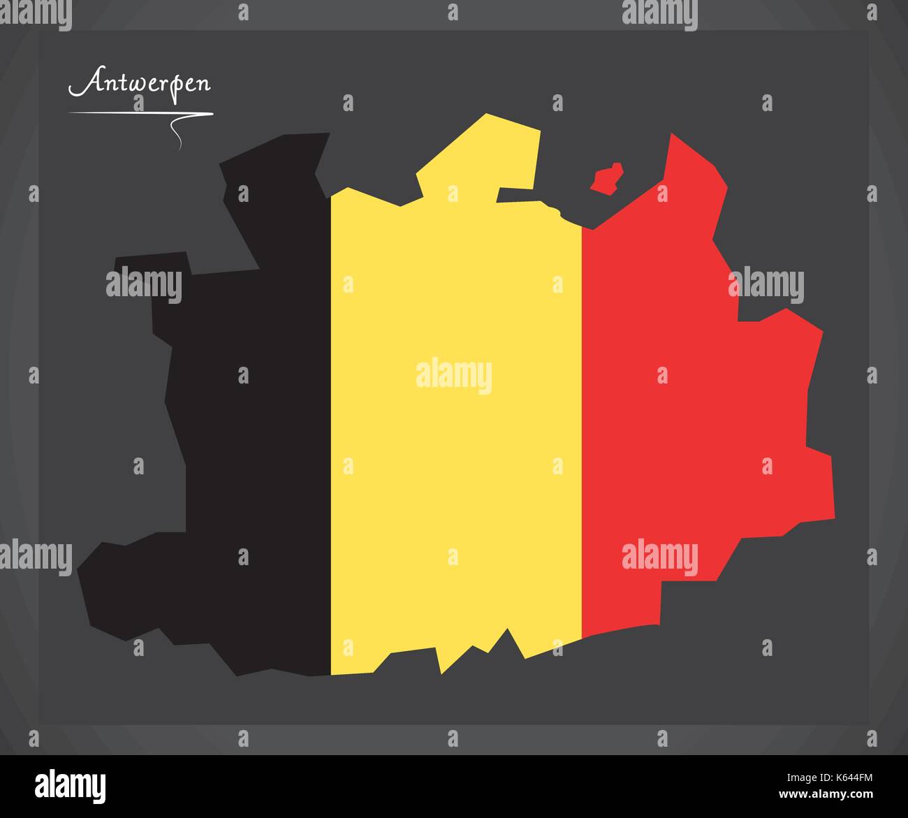 Antwerpen Karte von Belgien mit der belgischen Nationalflagge Abbildung Stock Vektor