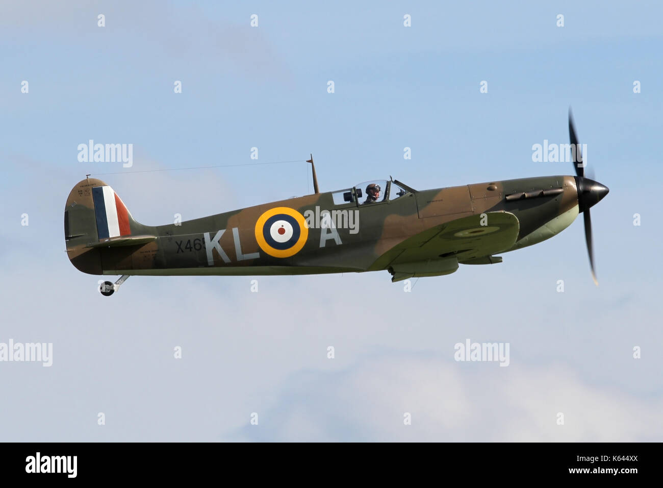 Supermarine Spitfire Mk1 die Anzeige an einem Duxford Air Show im Mai 2017. Nur vier von diesem Modell sind derzeit flugfähig. Stockfoto