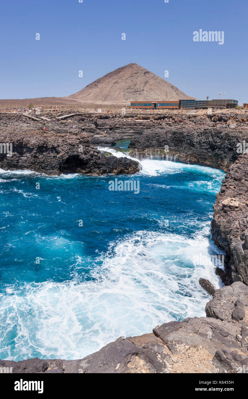 Kap Verde SAL Buracona natürliche Lava pools und Attraktion "Blaue Auge", Kap Verden Insel Sal, Kap Verde, Afrika Stockfoto