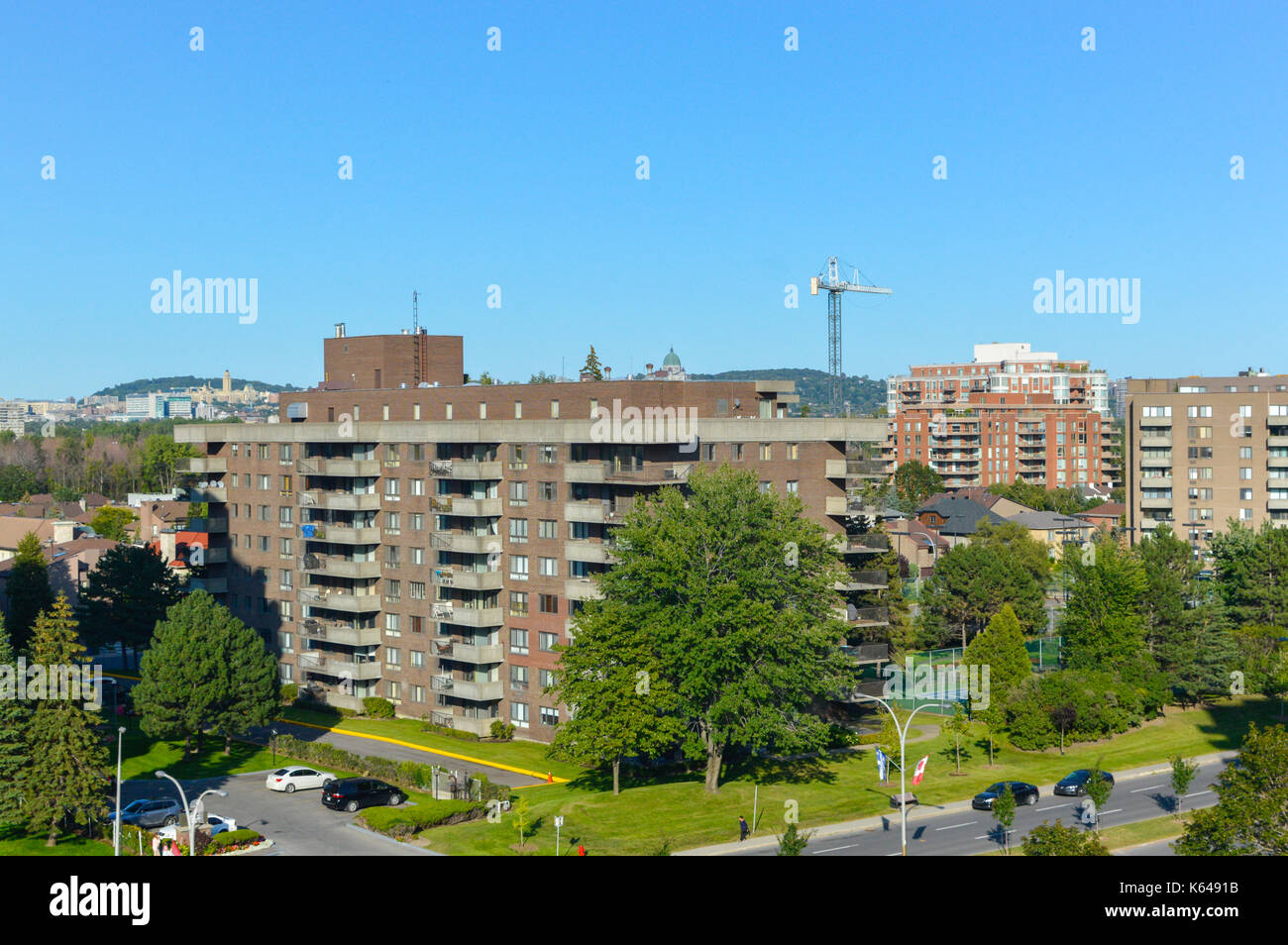 Moderne Eigentumswohnung Gebäuden mit großen Fenstern in Montreal, Kanada. Stockfoto