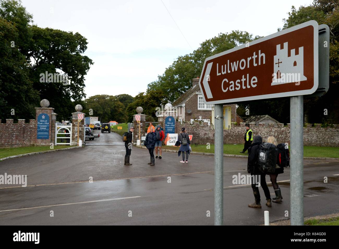 Ungeklärter Tod an Bestival Music Festival, Lulworth, Dorset. Stockfoto