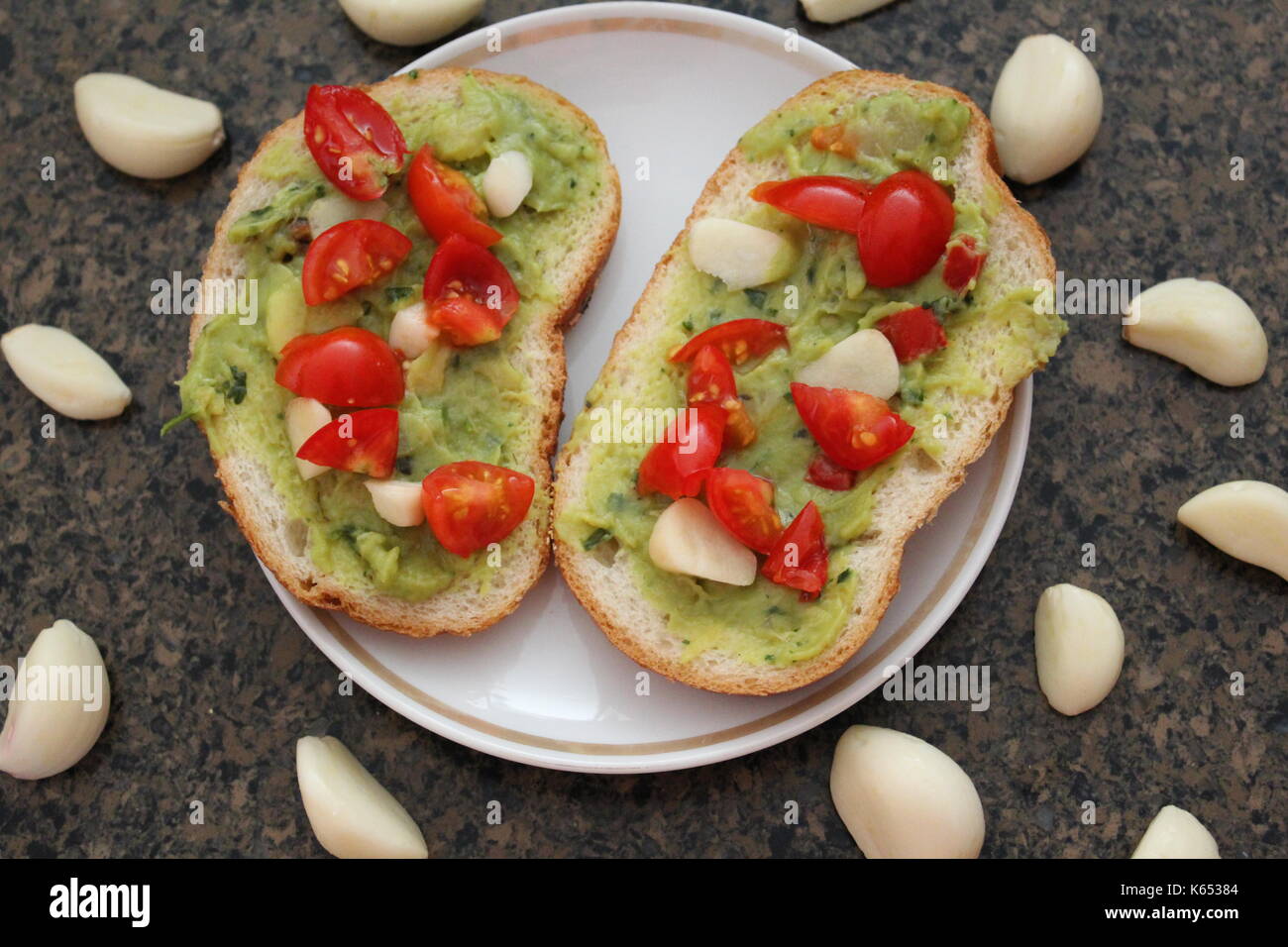 Avocado-Toast Stockfoto