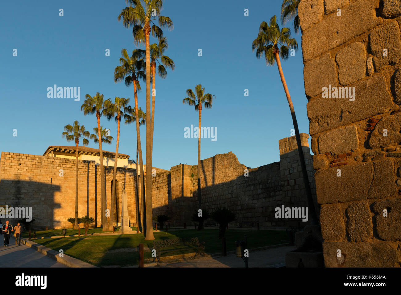 Römischen Mauern der Stadt Merida. Stockfoto