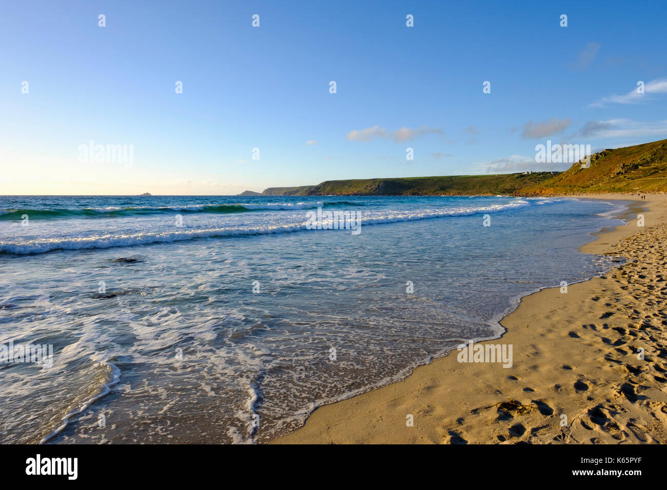 Strand von Sennen Cove, Sennen, Cornwall, England, Großbritannien Stockfoto