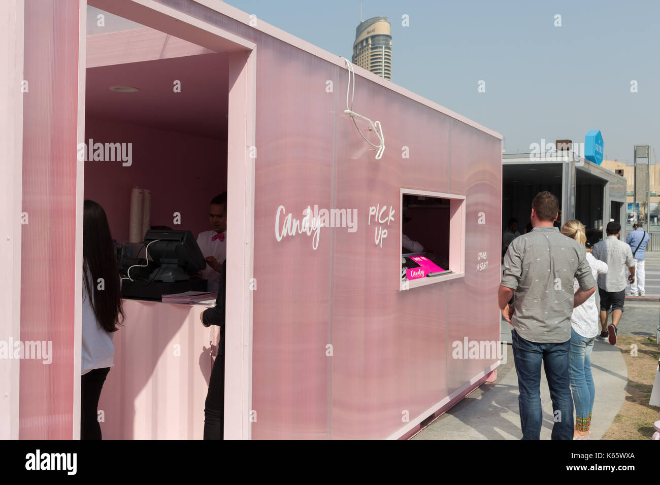 Markt außerhalb der Box, Dubai 2017 Stockfoto