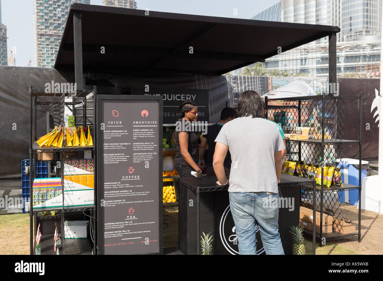 Markt außerhalb der Box, Dubai 2017 Stockfoto