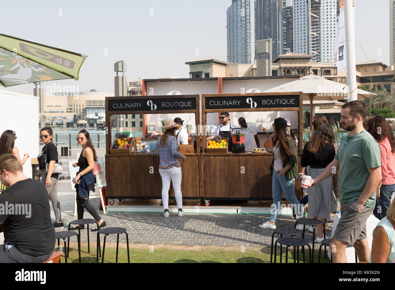 Markt außerhalb der Box, Dubai 2017 Stockfoto