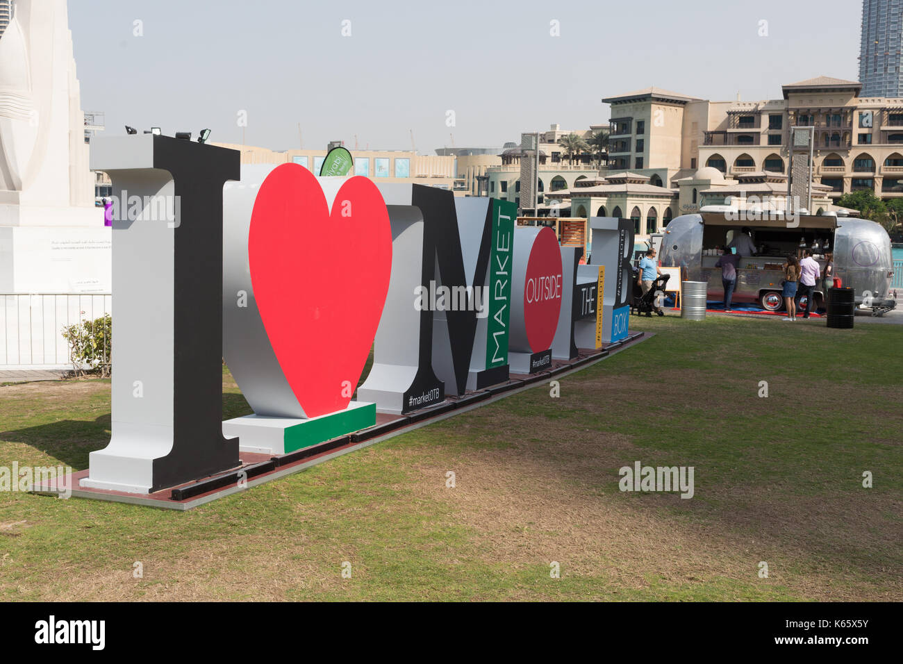 Ich liebe Markt außerhalb der Box, Dubai 2017 Stockfoto