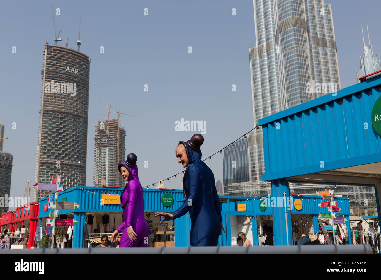 Markt außerhalb der Box, Dubai 2017 Stockfoto