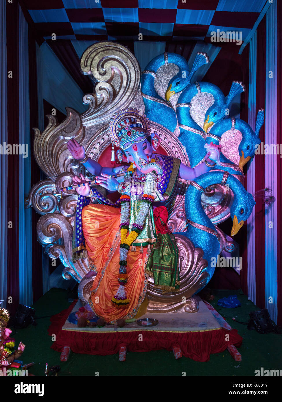 Fanaswadi cha rajadhiraj, Ganesh Festival 2017, Mumbai, Indien Stockfoto