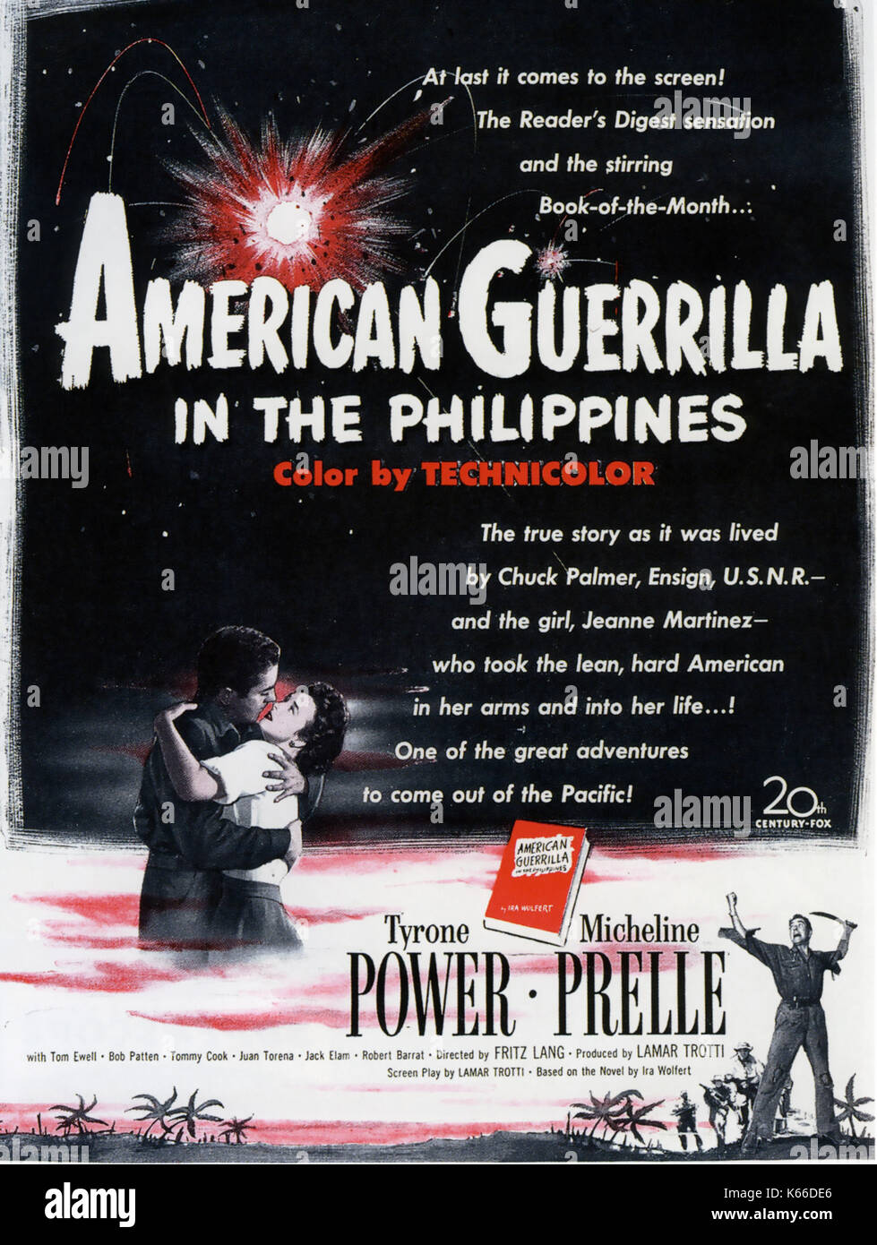 Eine amerikanische Guerilla auf den Philippinen 1950 Twentieth Century Fox Film mit Tyrone Power und Micheline Presle Stockfoto