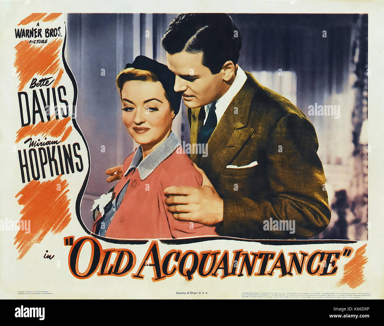 Alte Bekannte 1943 Warner Bros Film mit Bette Davis und Gig Young Stockfoto