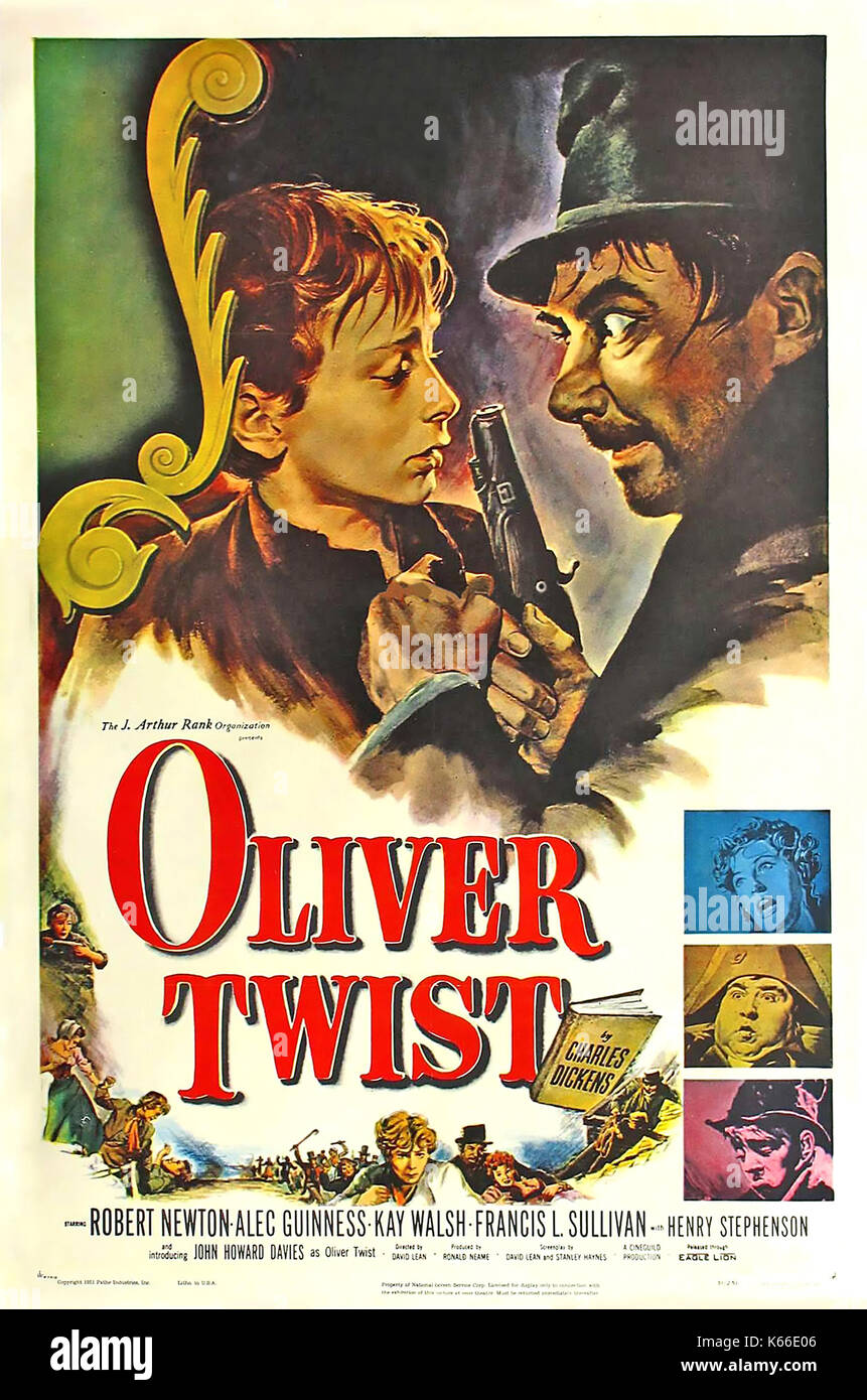 OLIVER TWIST 1948 Allgemein Film Distributors Produktion mit John Howard Davis als Oliver und Robert Newton als Bill Sykesoliver twis Stockfoto