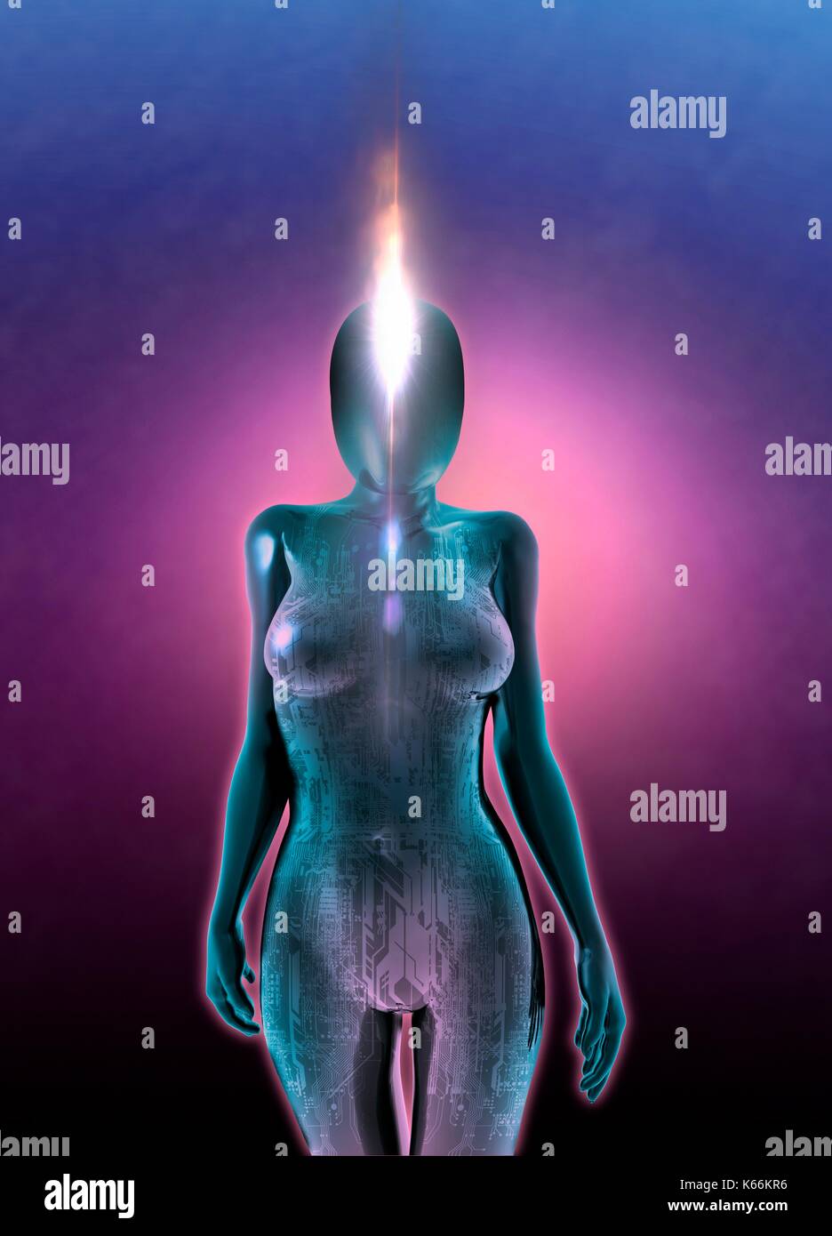Weibliche android, Illustration. Stockfoto