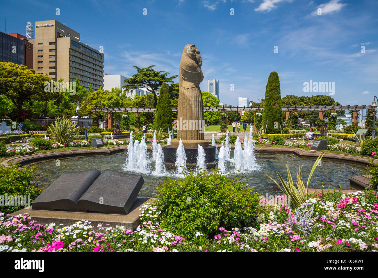 Flower Gardens bei Yamashita Park und der Waterfront in der Hafenstadt