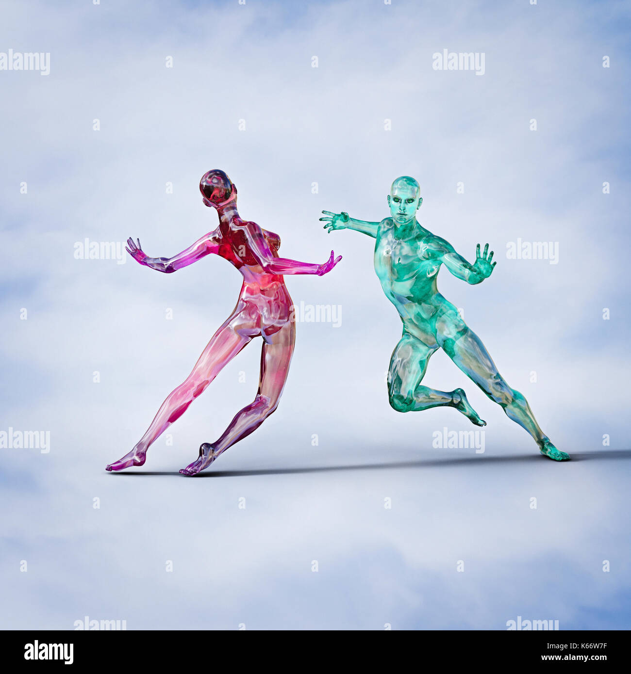 Futuristische Paar tanzen Stockfoto