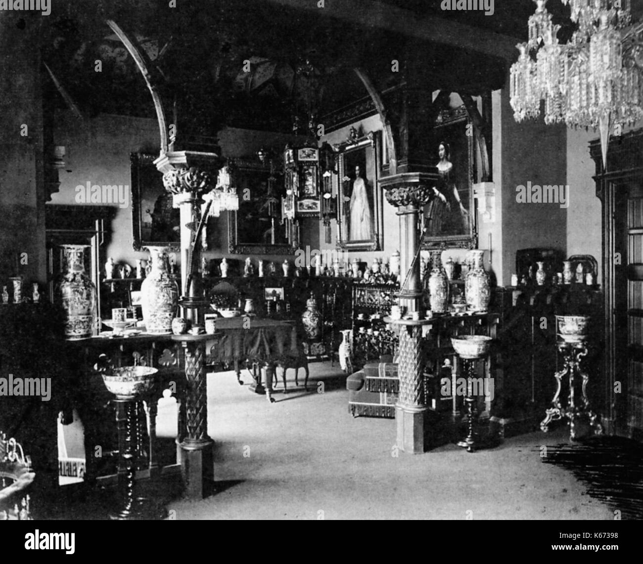 Chinesisches Zimmer im Schloss Marienburg 1867 Stockfoto