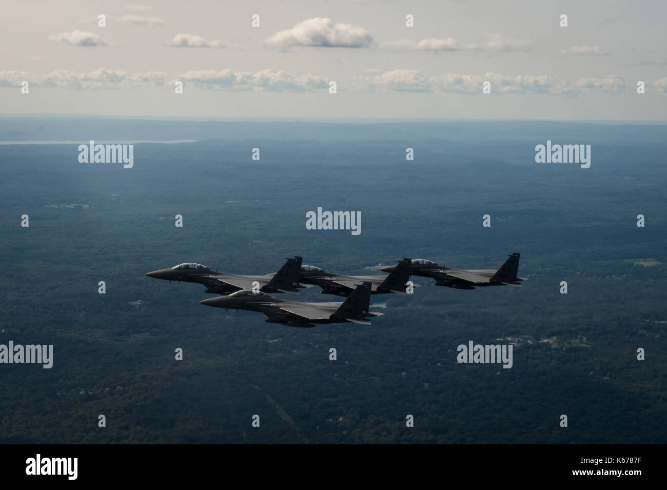 F-15E Strike Eagle Fly-over in New York Stockfoto