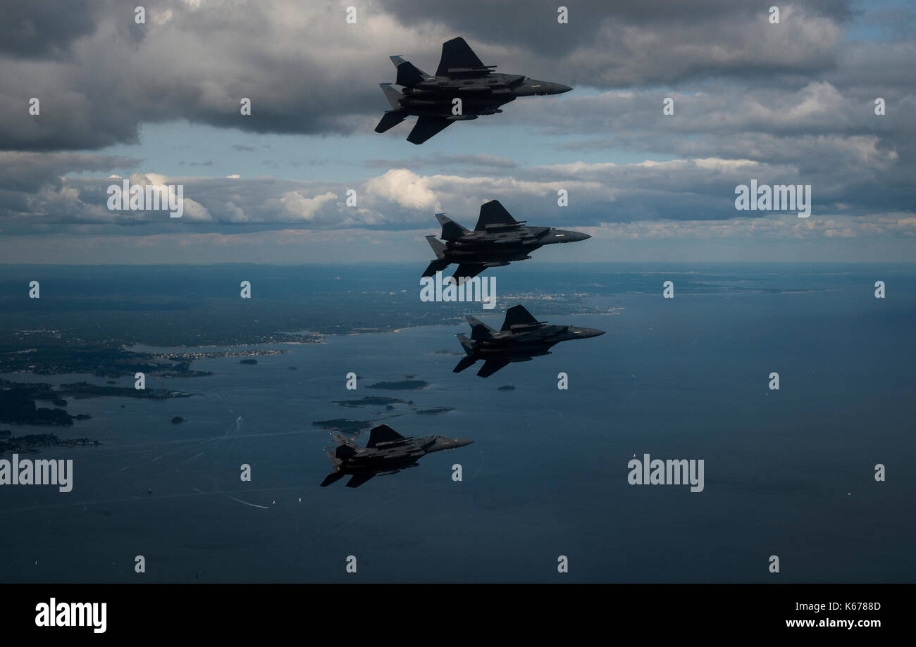 F-15E Strike Eagle Fly-over in New York Stockfoto