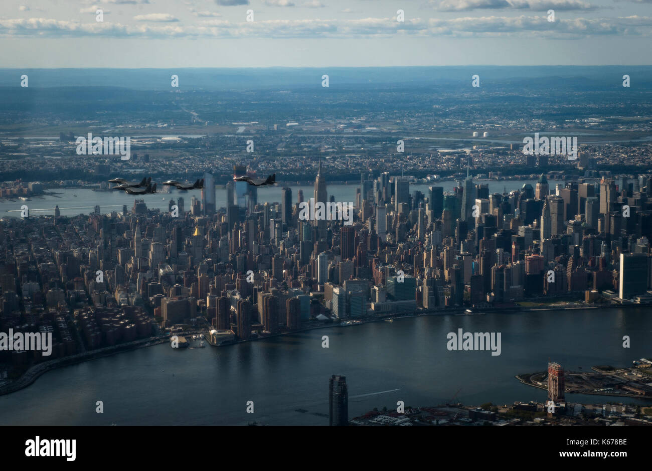F-15E Strike Eagle Fly-over in New York Stockfoto