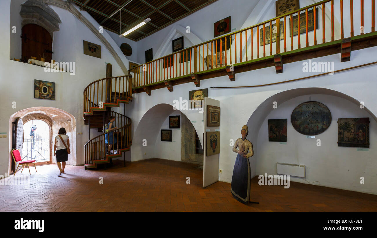 Museum in der Burg der Stadt Banska Stiavnica in der Slowakei. Stockfoto