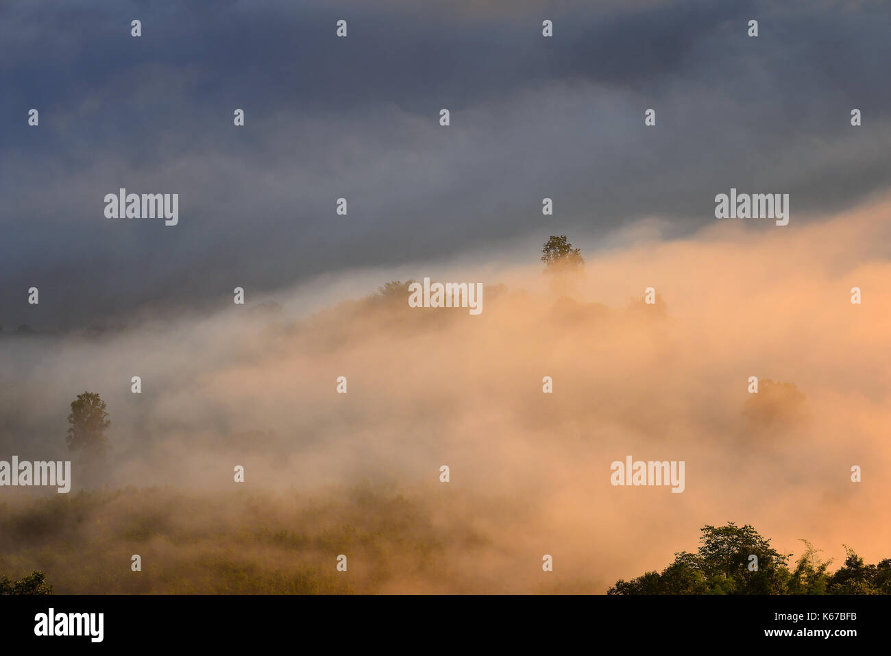 Nebel über Berge, Thailand Stockfoto