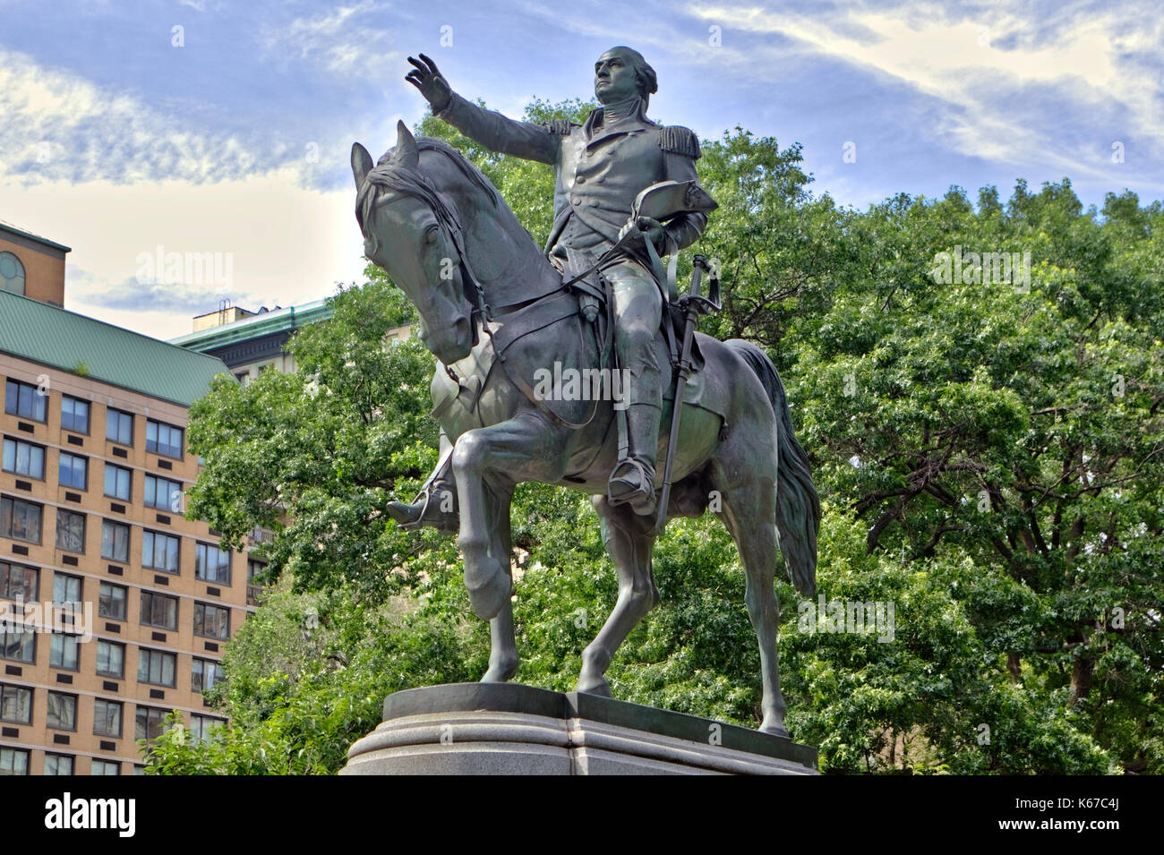 Die George Washington Monument in Union Square, New York. Stockfoto
