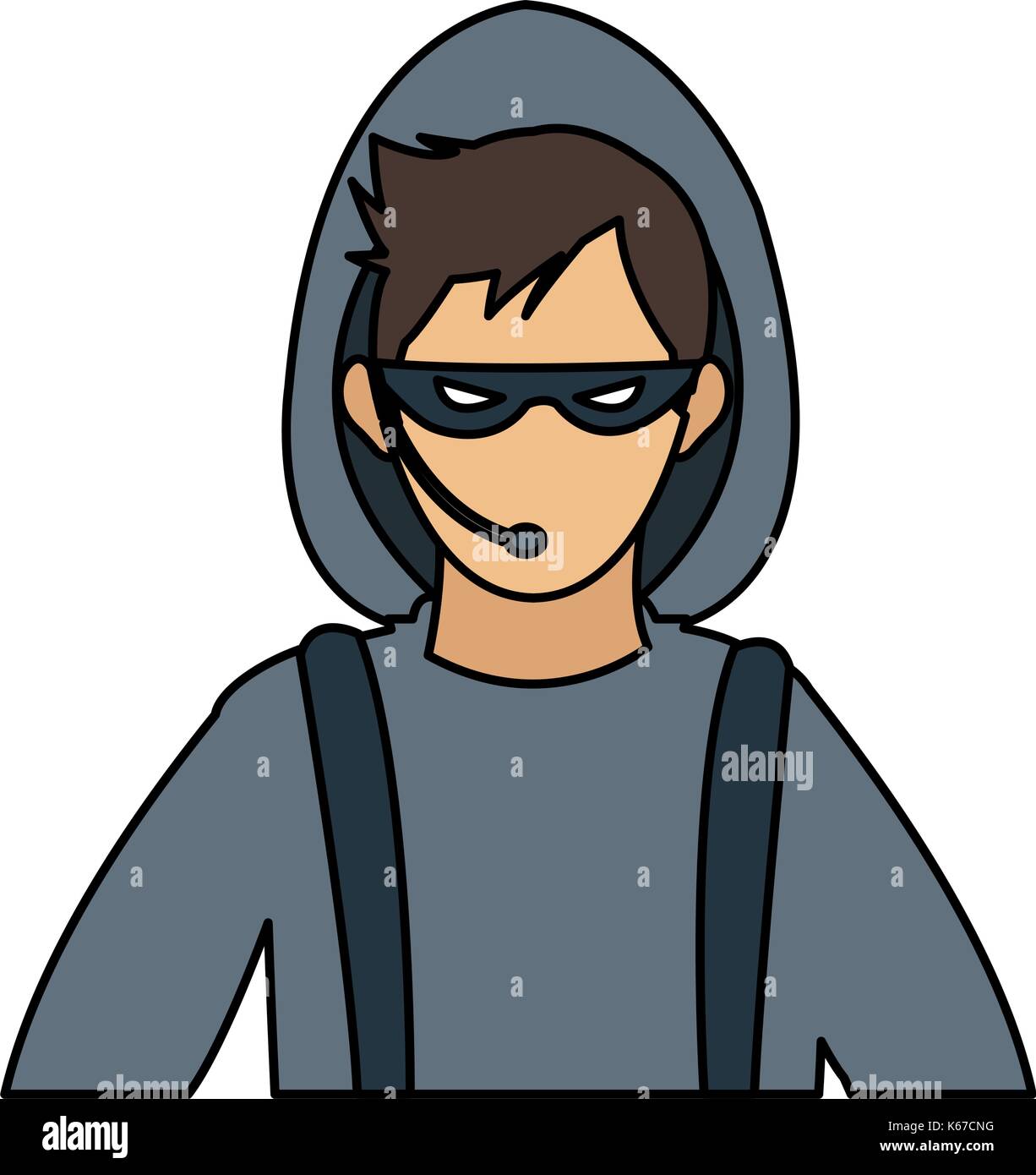 Männliche hacker Avatar icon image Stock Vektor