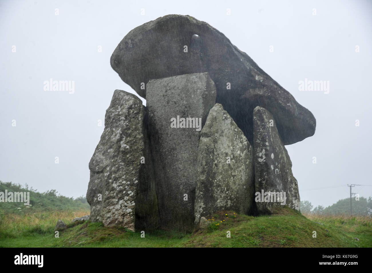 Trethevy Quoit, keltischen Megalithen in Cornwall, England Stockfoto