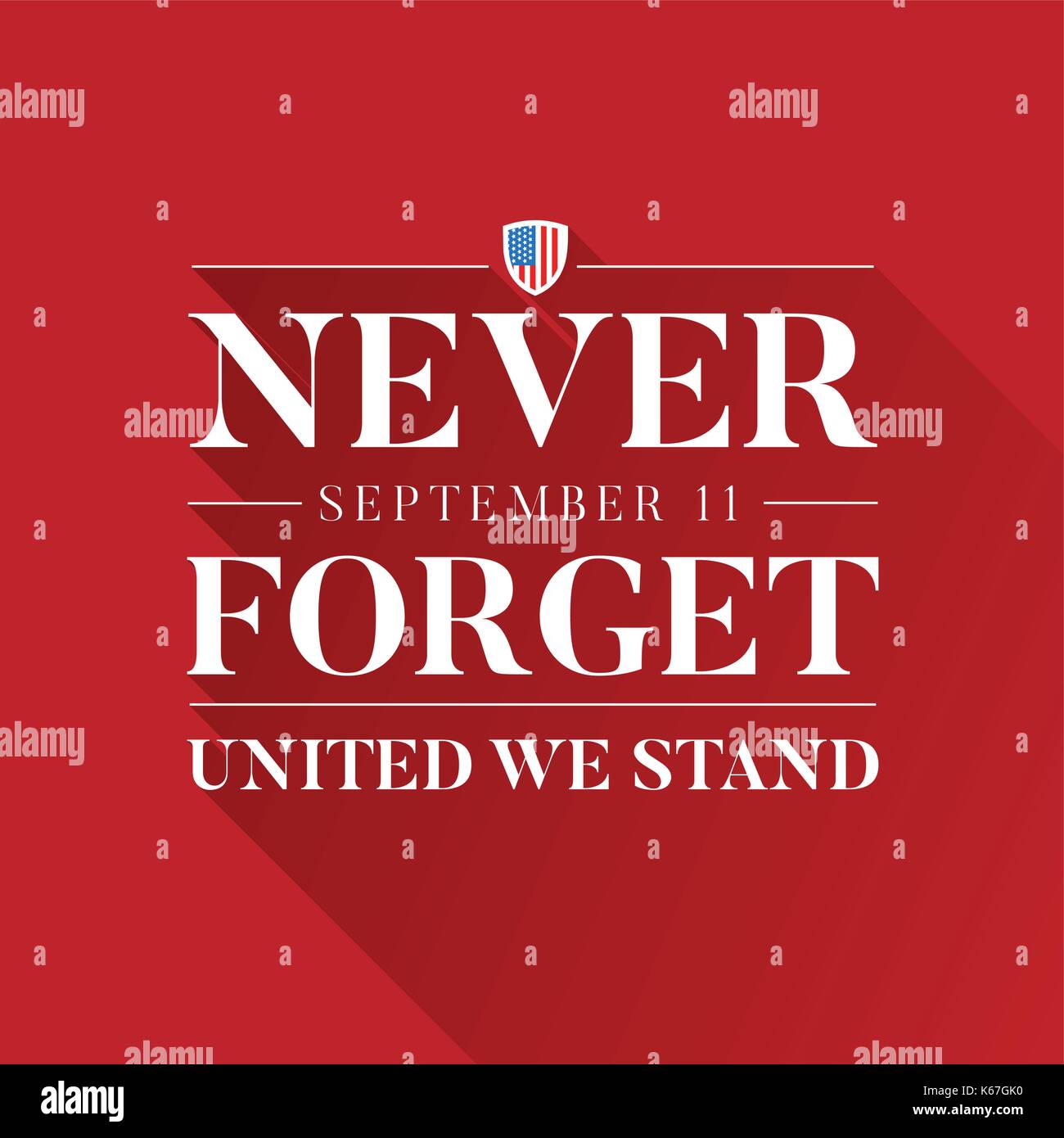 Nie vergessen 9 11 Konzept - United We Stand Vektor Stock Vektor