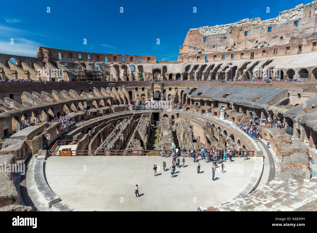 Im römischen Kolosseum, Rom, Latium, Italien, Europa. Stockfoto