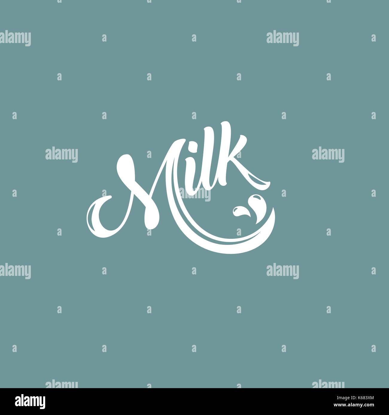 Buchstabe M mit Schwanz und Tropfen. Beauty-Schriftzug. Milch Produkt vektor Logo. Stock Vektor
