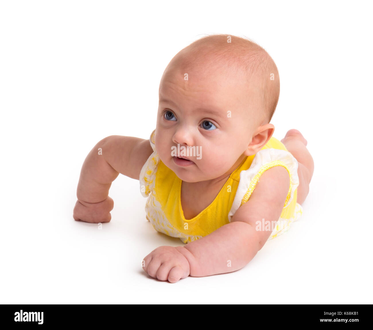 Cute Baby auf weißem Hintergrund Stockfoto