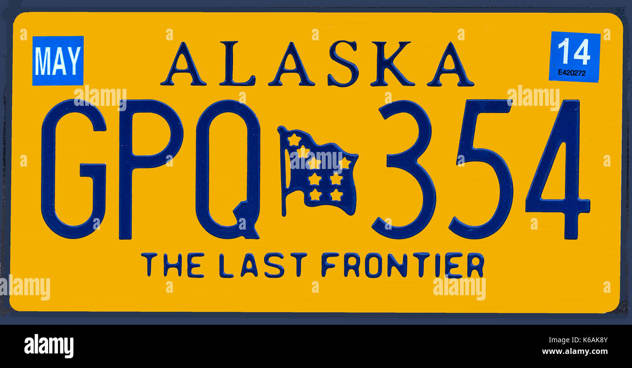Alaska Auto Nummernschild Stockfoto