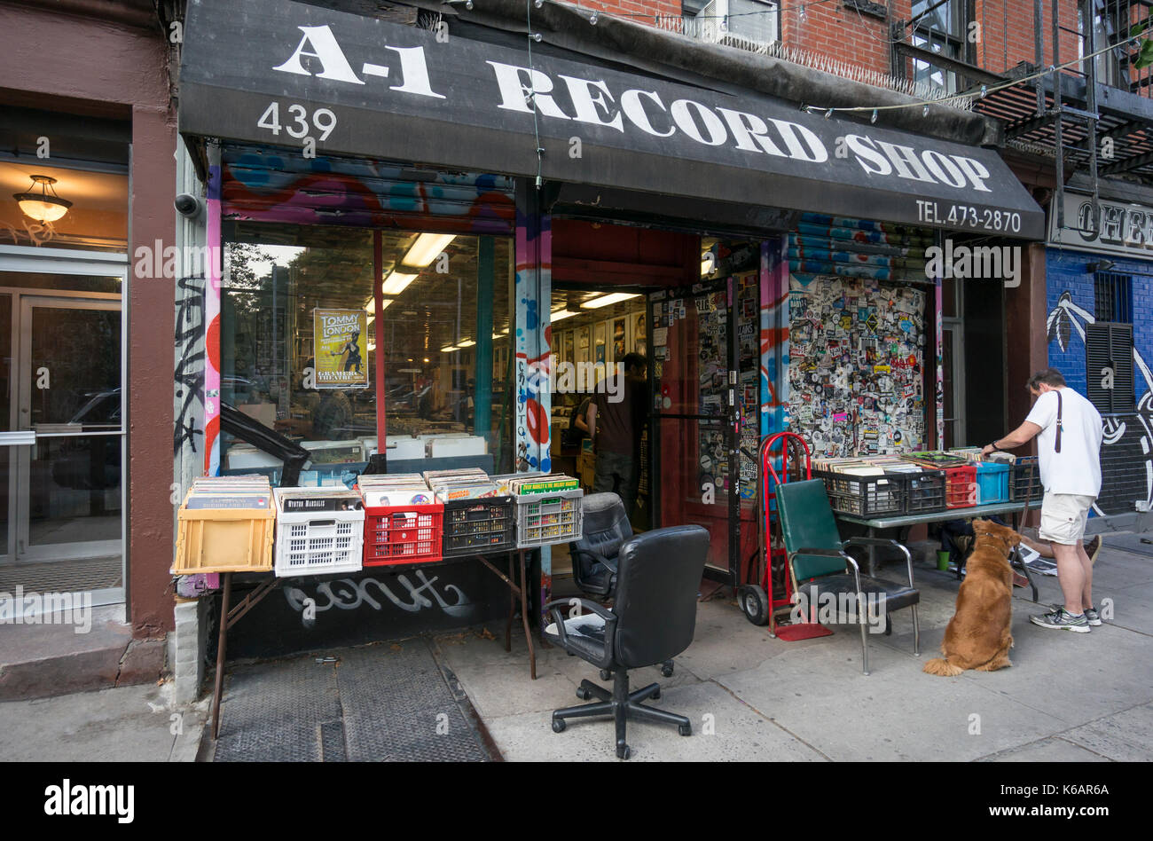 A-1 Record Shop Verkauf von Schallplatten im New Yorker East Village Stockfoto