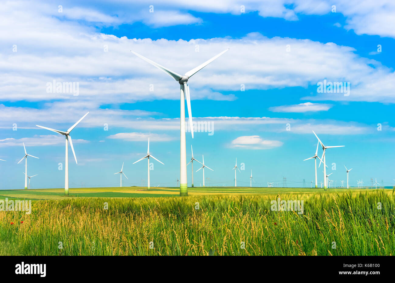Äolische farm erneuerbare Energie Stockfoto