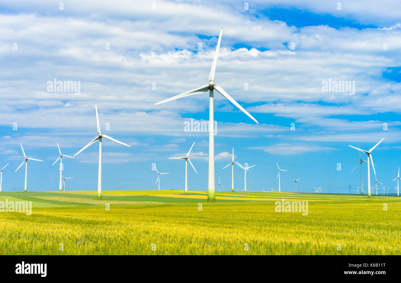 Äolische farm erneuerbare Energie Stockfoto