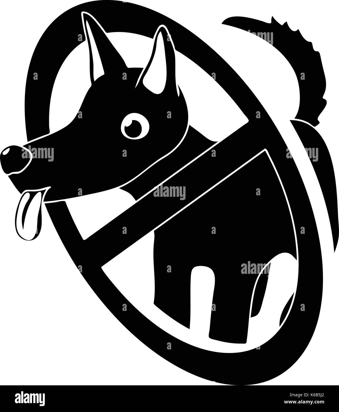 Keine Hunde Symbol, einfachen Stil Stock Vektor