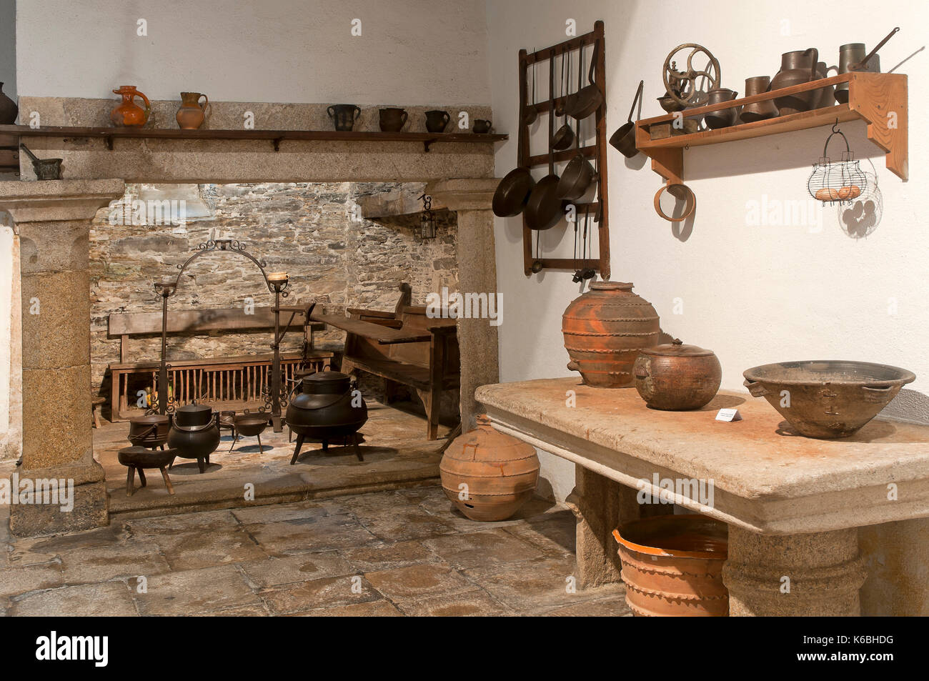 Provincial Museum - Küche des alten Klosters, Lugo, Region Galizien, Spanien, Europa Stockfoto