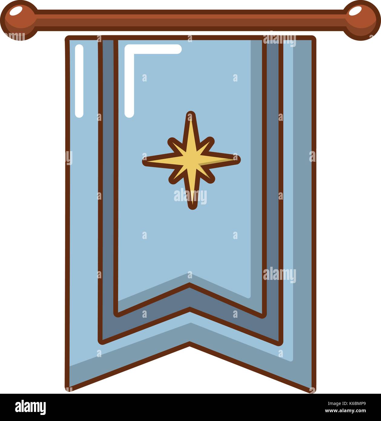 Mittelalterliche Flagge Symbol, Cartoon Stil Stock Vektor