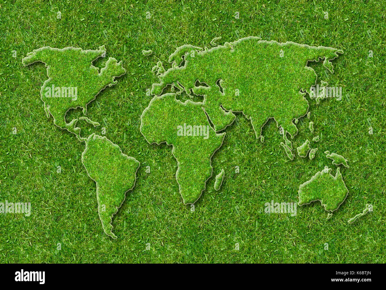 Green Map of the World, Global Environment Concern and Earth Day Concept Stockfoto