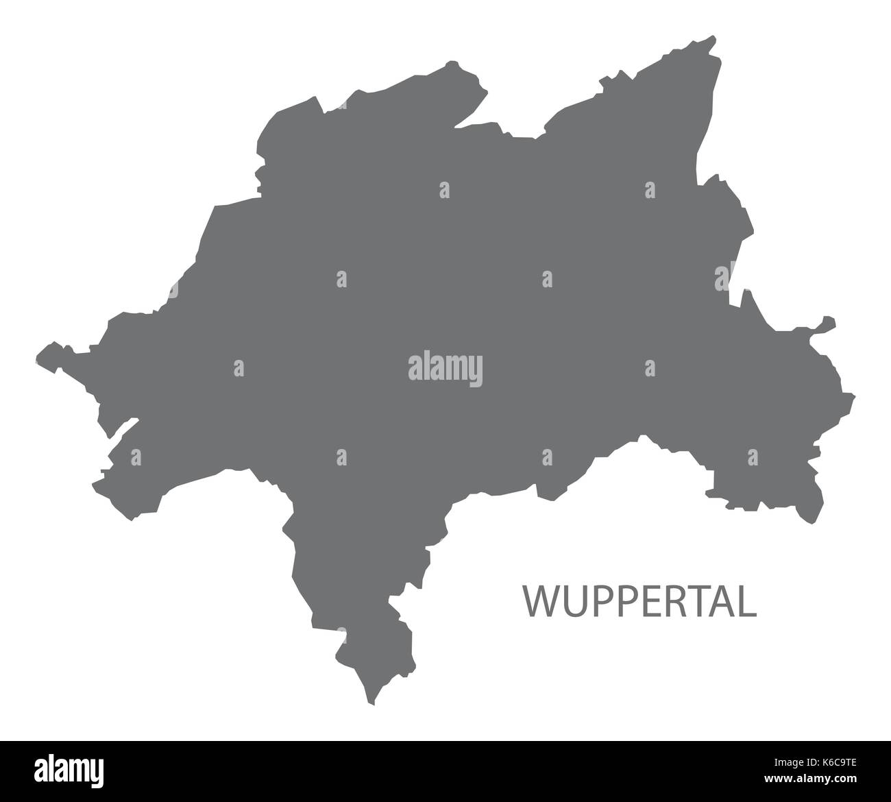 Wuppertal Stadtplan Grau Abbildung silhouette Form Stock Vektor