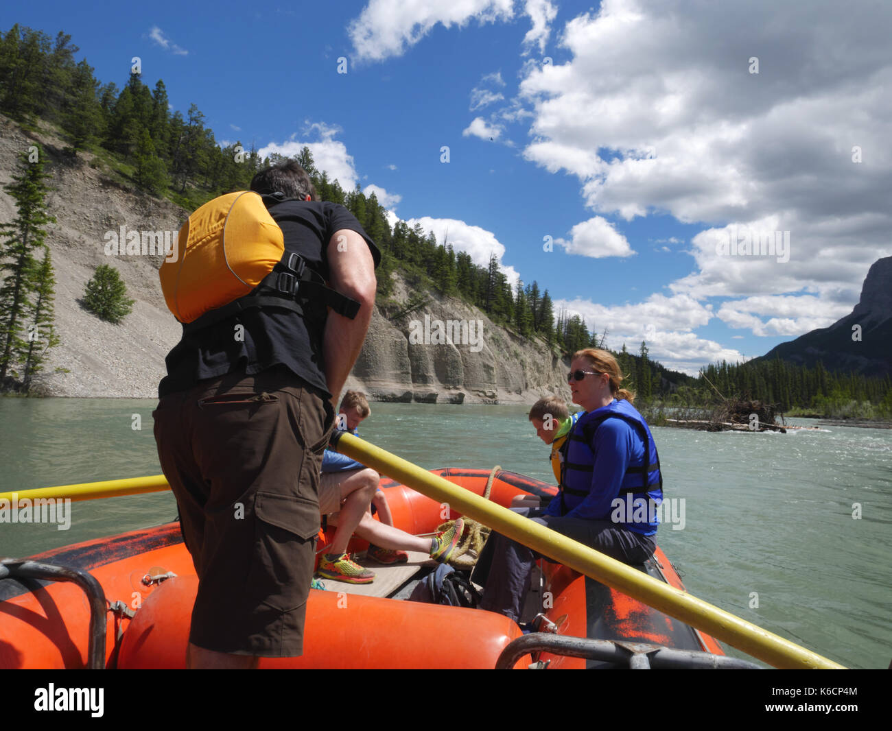 Float Raft Ride, Bow River, Banff, Alberta, Kanada. Stockfoto