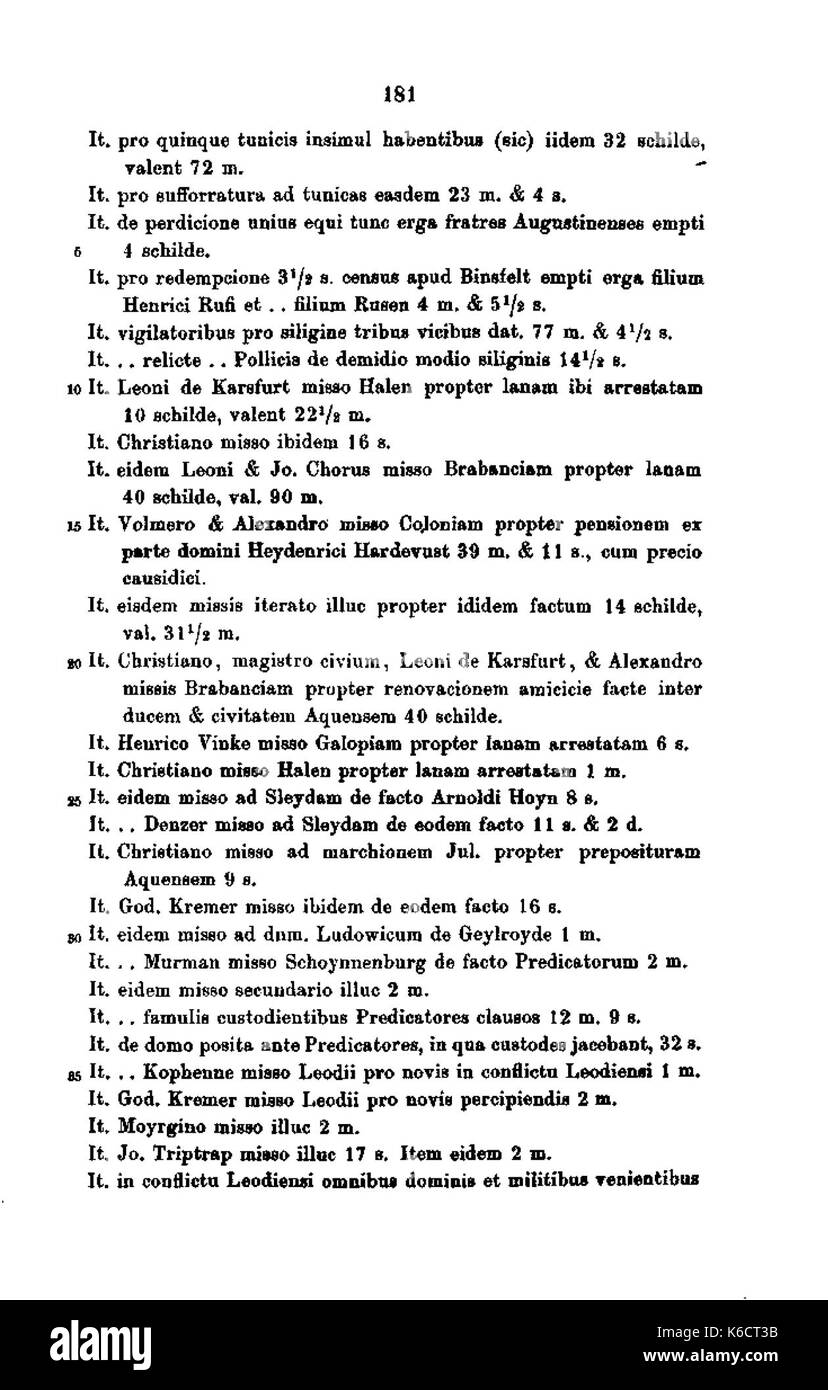 De Aachener Stadtrechnungen (Laurent) 194 Stockfoto