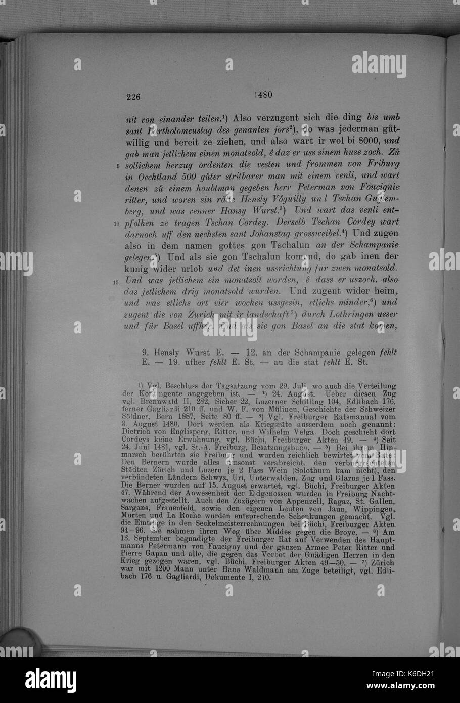 (Burgunderkriege Molsheim) 226 Stockfoto