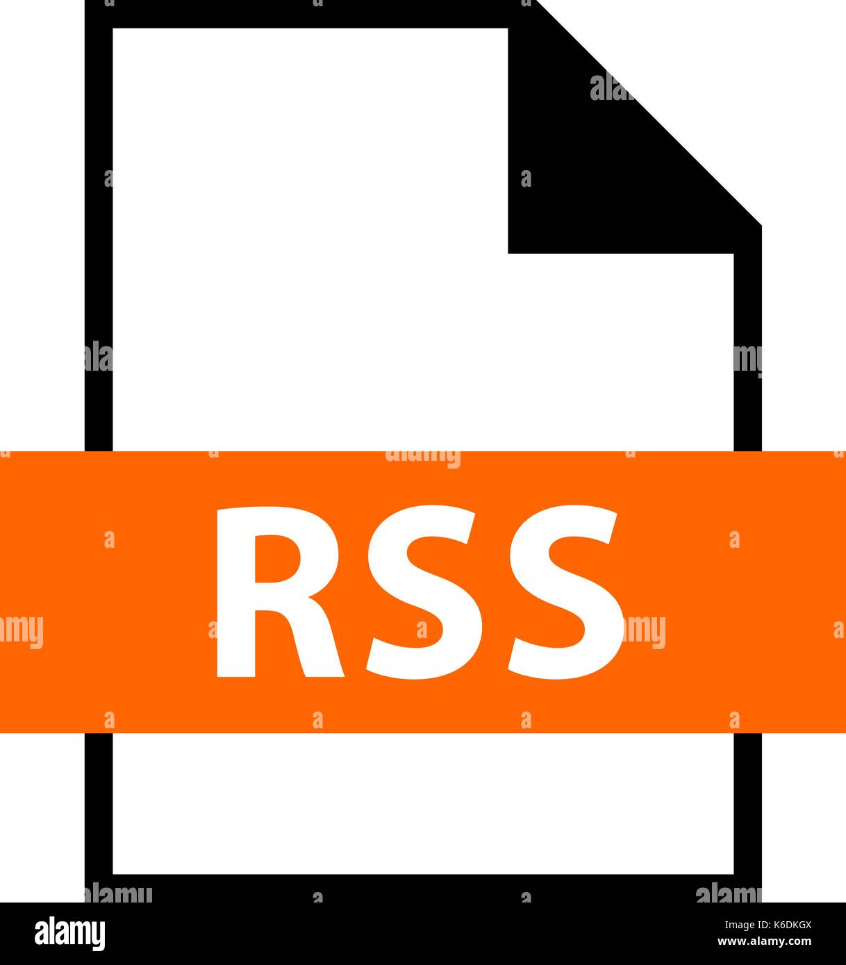 Es in allen ihren Designs verwenden. Dateinamenerweiterung Symbol RSS Rich Site Summary oder Really Simple Syndication im flachen Stil. Schnelle und einfache Form recolorable Stock Vektor