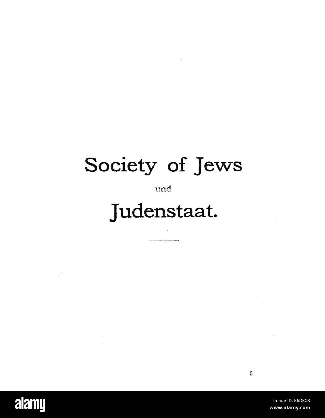 DE Herzls Judenstaat 65 Stockfoto