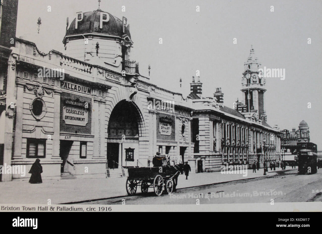 Brixton Rathaus und Palladium 1916 Stockfoto