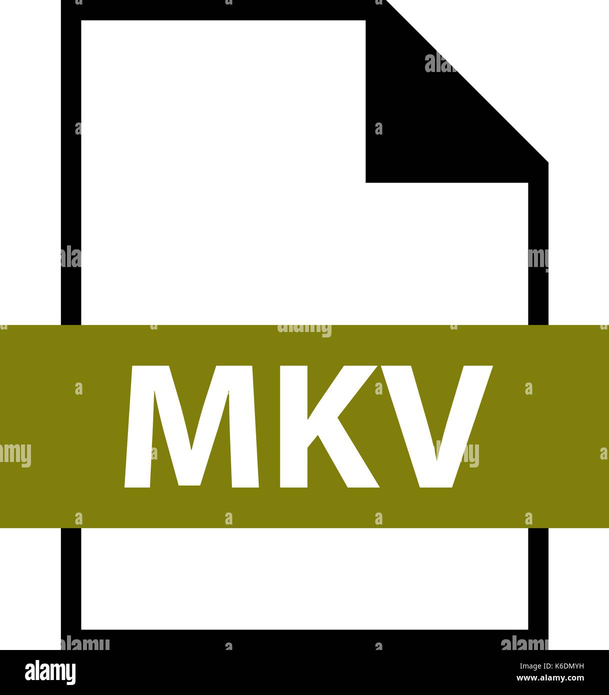 Es in allen ihren Designs verwenden. Dateinamenerweiterung Symbol MKV Matroska Multimedia Container im flachen Stil. Schnelle und einfache recolorable Form. Stock Vektor